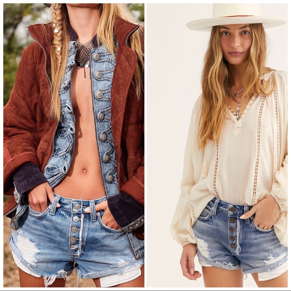 Vintage/Modern Levi Distressed Cut off Jean Shorts